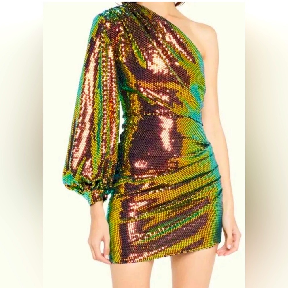 Rare one-shoulder galaxy sequin dress by Bronx & Banco Size M.